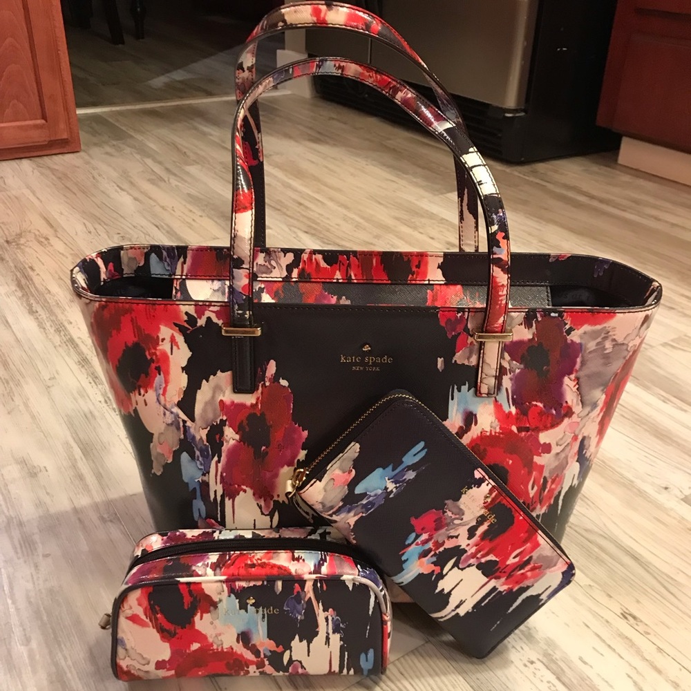 Kate Spade Multicolor Tote and Wallet Set